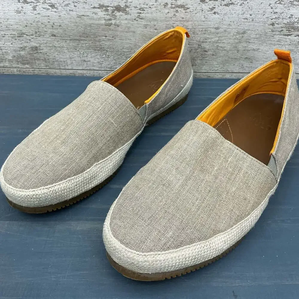 Mulo Men's Linen Natural Espadrille Slip-On Shoes Size US 10.5